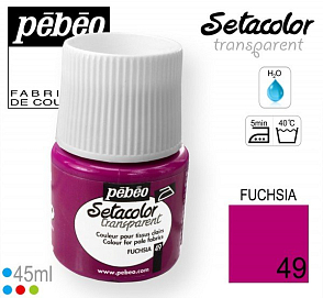 Barva na Textil SETACOLOR Transparent Pebeo. barva č. 49 FUCHSIA. Balení 45ml. 