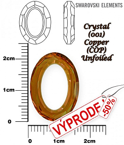 SWAROVSKI ELEMENTS Cosmic Oval Fancy Stone 4137 barva CRYSTAL (001) COPPER (COP) velikost 22x16mm. 