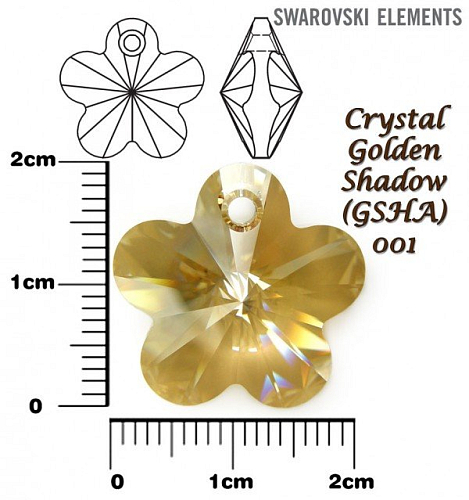 SWAROVSKI Flower Pendant barva CRYSTAL GOLDEN SHADOW velikost 20mm