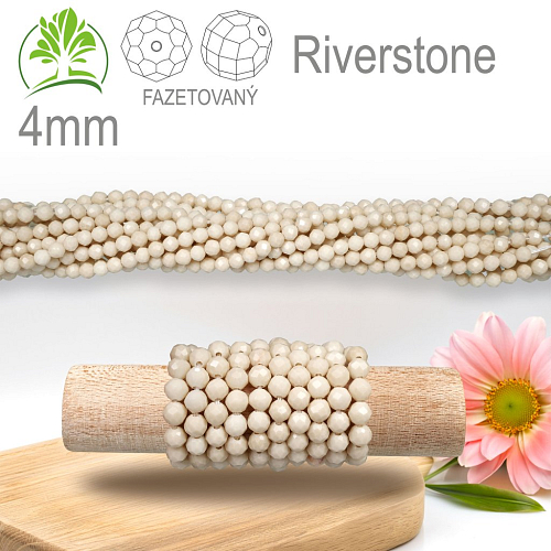 Korálky z minerálů Riverstone Fazetovaný přírodní polodrahokam. Velikost pr.4mm. Balení 95Ks.