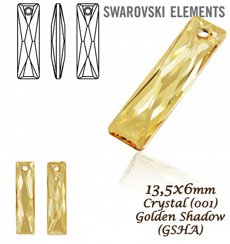 Swarovski 6465 Queen Baguette Pendant Crystal Golden Shadow. Velikost 13,5x6mm. 