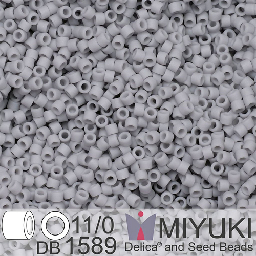Korálky Miyuki Delica 11/0. Barva Opaque Ghost Gray  DB1589. Balení 5g