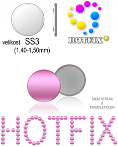 Kovové NAILHEAD HOTFIX nažehlovací polotovary. Velikost SS3 (1,40-1,50mm) Tl.0,6mm. Barva 037 SVĚTLÁ FIALOVÁ  (lesklá ocelová). Balení 100Ks.