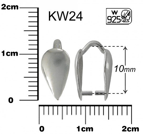 ŠLUPNA ozn. KW24.  Materiál STŘÍBRO AG925.váha 0,84g.