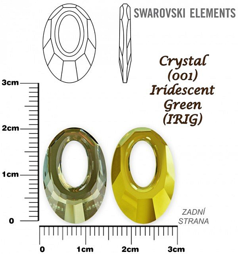 SWAROVSKI HELIOS Pendant barva CRYSTAL IRIDESCENT GREEN velikost 20mm.