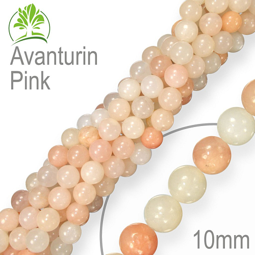 Korálky z minerálů Avanturin Pink přírodní polodrahokam. Velikost pr.10mm. Balení 8Ks.