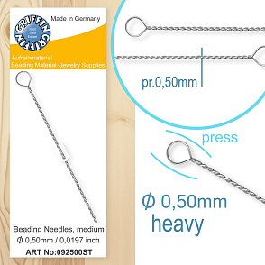 GRIFFIN jehla na korálky s deformačním očkem délka 9,0cm Heavy síla 0,50mm