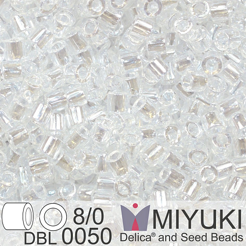 Korálky Miyuki Delica 8/0. Barva Crystal Luster DBL0050. Balení 5g.