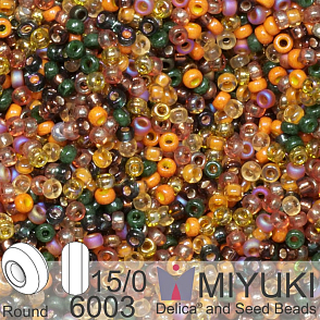 Korálky Miyuki Round 15/0. Barva Mix Canyon 6003. Balení 5g.