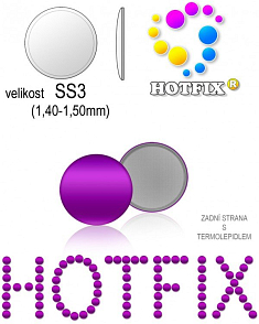 Kovové NAILHEAD HOTFIX nažehlovací polotovary. Velikost SS3 (1,40-1,50mm) Tl.0,6mm. Barva 036 FIALOVÁ (lesklá ocelová). Balení 100Ks.