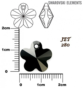 SWAROVSKI Flower Pendant barva JET velikost 14mm.