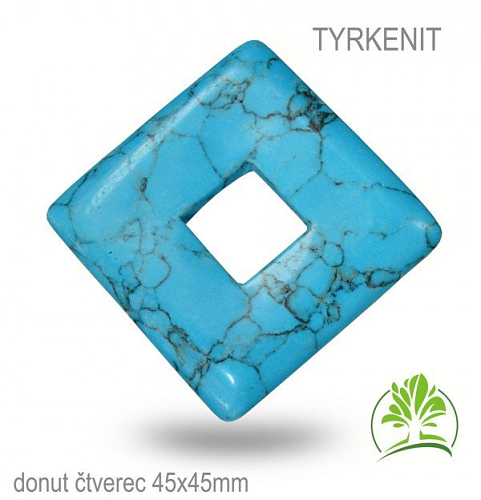 TYRKENIT  čtverec donut-o velikosti 45x45mm tl.6,5mm.
