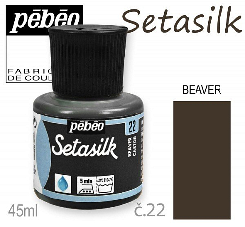 BARVY na HEDVÁBÍ barva hnědá Beaver  č.22.Výrobce PEBEO 45ml.