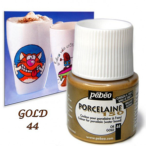 Barva na porcelán vypalovací PORCELAIN 150-barva GOLD č.44 objem 45ml