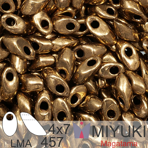 Korálky MIYUKI tvar Long MAGATAMA velikost 4x7mm. Barva LMA-457 Metallic Dark Bronze . Balení 5g.