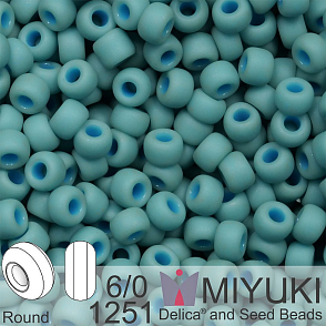 Korálky Miyuki MIX Round 6/0. Barva 1251 Matte Metallic Turquoise. Balení 5g