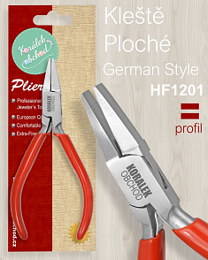 Kleště bižuterní PLOCHÉ German Style Ozn. HF1201 velikost kleští 130x60mm