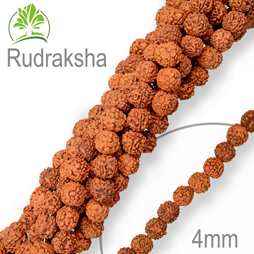 Korálky exotická semínka Rudrakshi velikost 4mm. Balení 9Ks