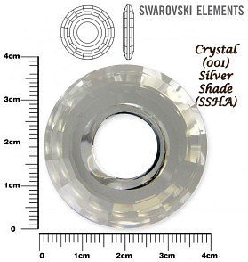 SWAROVSKI Disk Pendant 6039 barva CRYSTAL SILVER SHADE velikost 38mm.