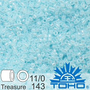 Korálky TOHO tvar TREASURE (válcové). Velikost 11/0. Barva č. 143-Ceylon Aqua . Balení 5g.