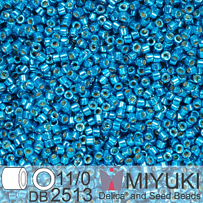 Korálky Miyuki Delica 11/0. Barva Duracoat Galvanized Capri Blue DB2513. Balení 5g