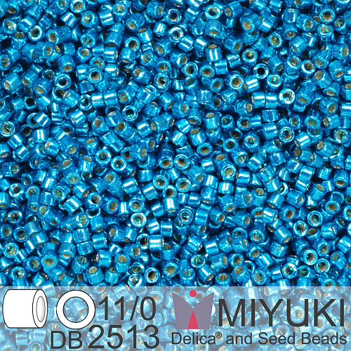 Korálky Miyuki Delica 11/0. Barva Duracoat Galvanized Capri Blue DB2513. Balení 5g