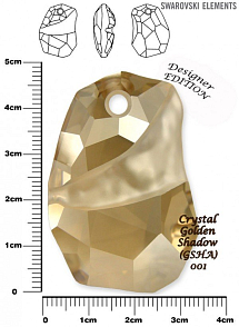 SWAROVSKI Divine Rock Pendant 6191 barva GOLDEN SHADOW velikost 48mm.