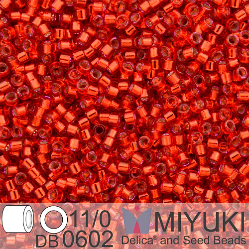Korálky Miyuki Delica 11/0. Barva Dyed S/L Red DB0602. Balení 5g