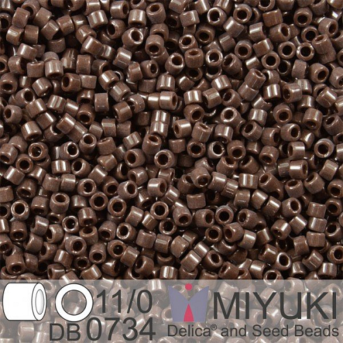 Korálky Miyuki Delica 11/0. Barva Op Chocolate DB0734. Balení 5g.