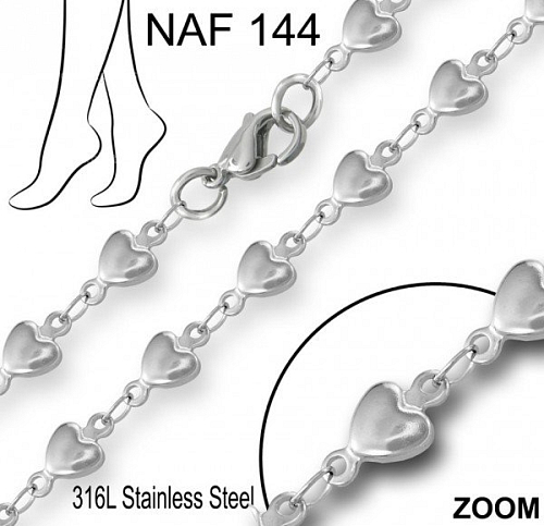 Náramek na nohu NAF 144. Materiál Chirurgická ocel. Délka 26cm.