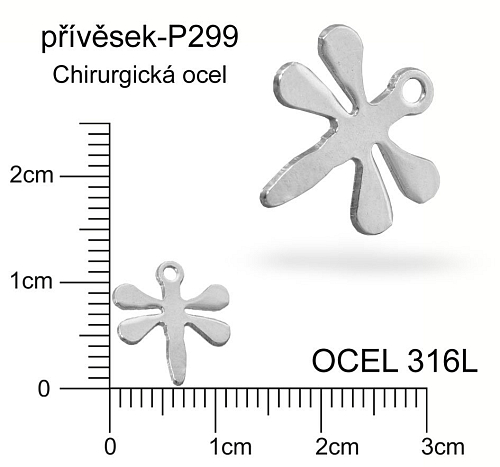 Přívěsek Chirurgická Ocel ozn-P299 VÁŽKA s očkem velikost 12x11mm.