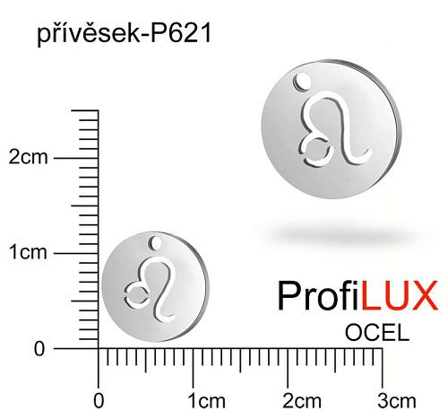 Přívěsek Chirurgická Ocel ozn-P621 Znamení Zvěrokruhu LEV velikost 12mm tl.1.2mm. Řada přívěsků ProfiLUX3