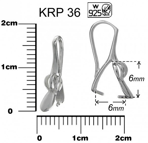 ŠLUPNA ozn. KRP 36. Materiál STŘÍBRO AG925.váha 0,54g.