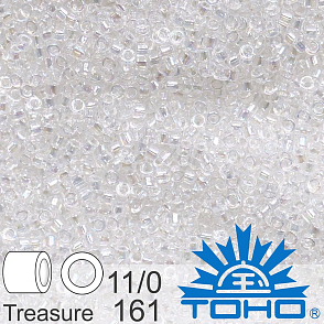 Korálky TOHO tvar TREASURE (válcové). Velikost 11/0. Barva č.  161-Trans-Rainbow Crystal. Balení 5g.