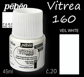 Barva na sklo VITREA 160- vypalovací č.20 BÍLÁ objem 45ml.