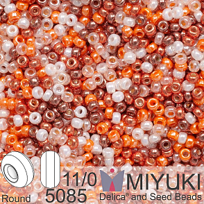 Korálky Miyuki Round 11/0. Barva Shiny Glow  Mix 5085. Balení 5g.