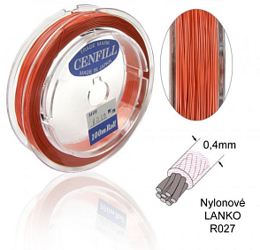 Nylonové LANKO .Barva R027 ORANGE (oranžová). Velikost 0,4mm.