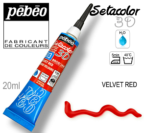 Kontura 3D SETACOLOR. Výrobce Pebeo. Barva 613 VELVET RED. 