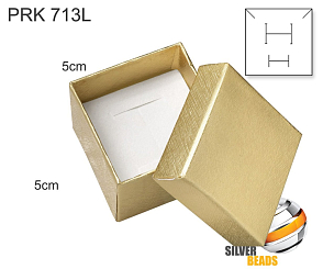 Krabička na šperky. Materiál papír . Ozn. PRK 713L. Velikost 5x5cm. Barva Zlatá.