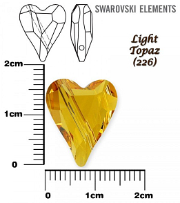 SWAROVSKI KORÁLKY 5743 Heart Bead barva LIGHT TOPAZ velikost 17mm.