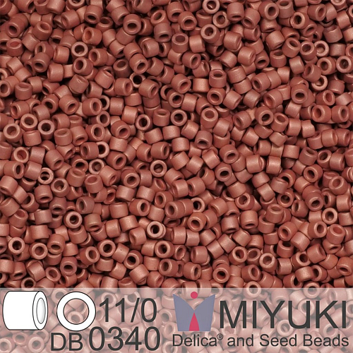 Korálky Miyuki Delica 11/0. Barva Matte Copper Plated  DB0340. Balení 5g.
