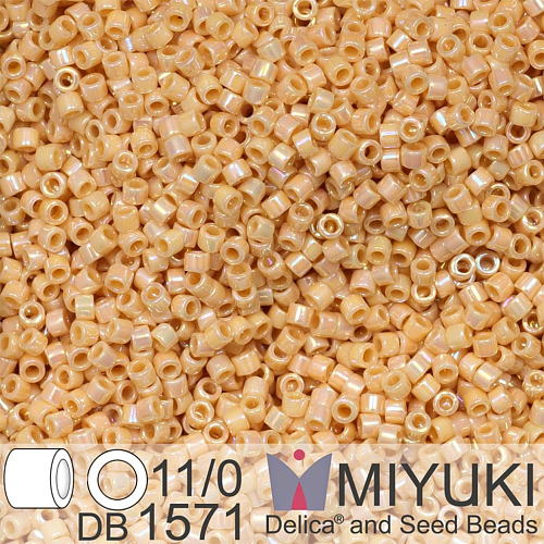 Korálky Miyuki Delica 11/0. Barva Opaque Pear AB DB1571. Balení 5g