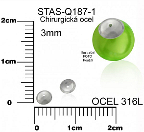 Kaplík CHIRURGICKÁ OCEL ozn.-STAS-Q187-1. velikost pr.3mm.