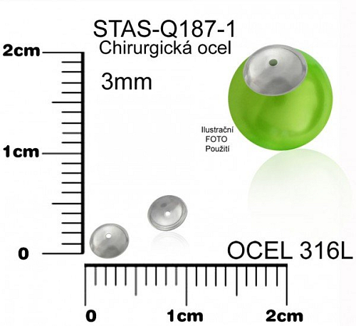 Kaplík CHIRURGICKÁ OCEL ozn.-STAS-Q187-1. velikost pr.3mm.