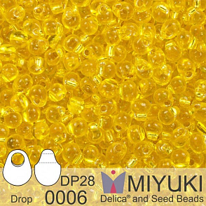 Korálky Miyuki Drop 2,8mm. Barva 0006 S/L Yellow. Balení 5g