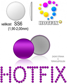 Kovové NAILHEAD HOTFIX nažehlovací polotovary. Velikost SS6 (1,90-2,00mm) Tl.0,6mm. Barva 036 FIALOVÁ (lesklá ocelová). Balení 90Ks.