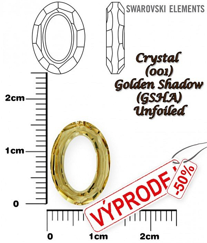 SWAROVSKI ELEMENTS Cosmic Oval Fancy Stone 4137 barva CRYSTAL (001) GOLDEN SHADOW (GSHA) velikost 15x11mm. 