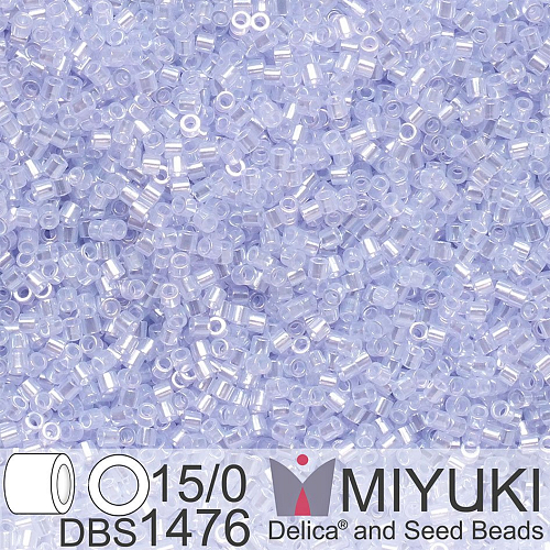Korálky Miyuki Delica 15/0. Barva DBS 1476 Transparent Pale Amethyst Luster. Balení 2g.