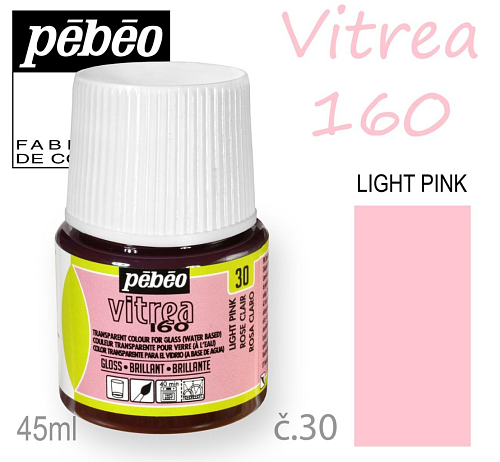 Barva na sklo VITREA 160- vypalovací č.30 LIGHT PINK objem 45ml.