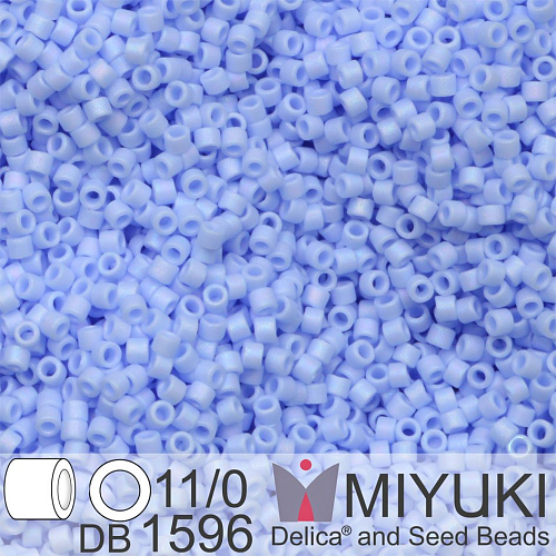 Korálky Miyuki Delica 11/0. Barva Matte Opaque Agate Blue AB DB1596. Balení 5g.